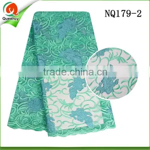 Wholesale Nigerian Fabric Tulle Lace African Fabricwith Flower Embroidered Designs NQ179-4 thumbnail-3