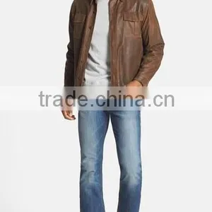 Shaded Brown Leather Jacket thumbnail-2