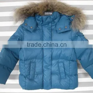 Kid's Raccoon Fur Hood Down Feather Winter Jackets With Hat thumbnail-1