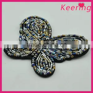 Keering Butterfly Design Handmade Embroidered Beaded Stone Appliques Wholesale WPH-1825 thumbnail-3