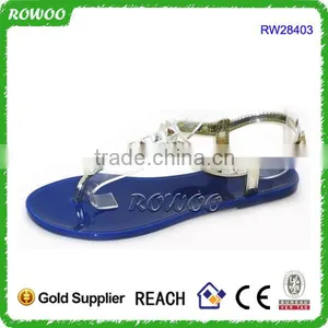 Jelly Open Toe Silver Diamont Sling Back Flat Sandals thumbnail-1