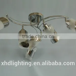 Zhongshan XHD Chrome Column Glass Modern Ceiling Lamp for Indoor Decoration thumbnail-2