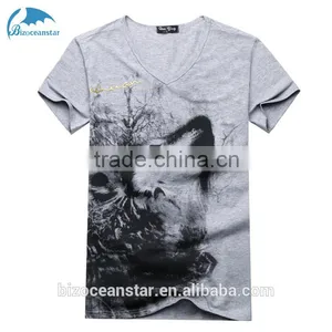 New Men's Short Sleeve T-shirt Men's V-neck Chinese Wind Printing Men's T-shirt thumbnail-5