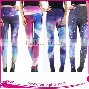 New Arrival OEM Sports Galsxy Printed Tights Leggings For Women thumbnail-5