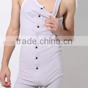 Cotton Summer Cheap Wholesale OEM Onesie Pajamas For Men thumbnail-1