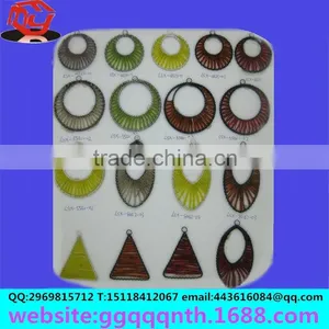 Hardware Accessories Metal Wire Woven Wire Elliptic Droplets Olive Shape Triangle Earrings Pendant thumbnail-2