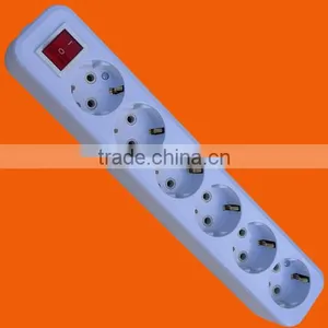 Europe Style 6 Way Extension Power Socket With Grounding and Switch (E8006ES) thumbnail-2