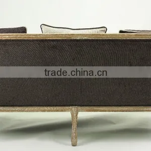 American Country Style Mashup Fabric Sofa/wooden Fabric Couch(CH-866-OAK) thumbnail-3