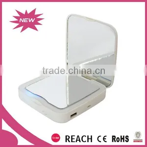 Mobile Phone Power Bank Cosmetic Mirror 5x Magnifying With Led Light thumbnail-2