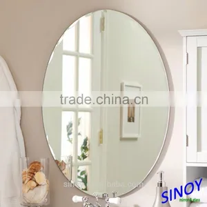 Sinoy Mirror Inc Beveled Edge Oval Bathroom MIrror Glass, 3mm to 6mm Thick, 10mm - 30mm Beveling Edge thumbnail-1