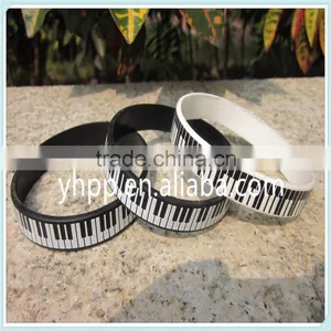 Custom Piano Keys Bracelet Rubber Silicone Music Keyboard Wristband Pianist Player Quality Choice thumbnail-1