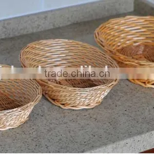 Eco-friendly Oval Weave Wicker Bread Baskets Wicker Hamper Basket thumbnail-2