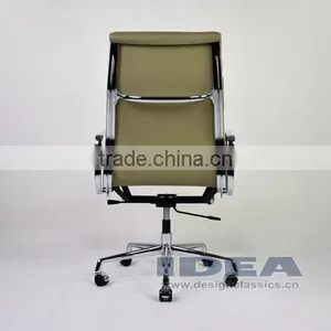 Replica EA219 Charles and Ray High Back Soft Pad Desk Chair- Grey Color Genuine Leather thumbnail-5