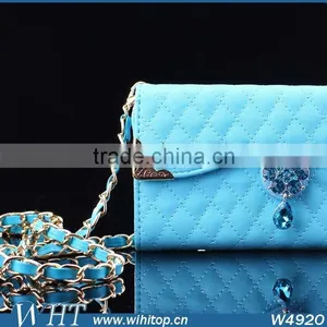 Hot New Products 2015 Trifold Design for Sony Xperia Z3 Wallet Case With Elegant Chain thumbnail-5