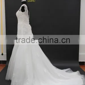 2016 Best Sellinig Dress! Elegant Slim A-line Venice Lace With Delicate Beading Wedding Dress thumbnail-2