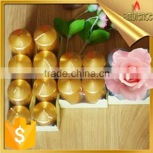 Craft Candle 4 Pieces Metallic Golden Color Pillar Candle China Factory Candle thumbnail-1