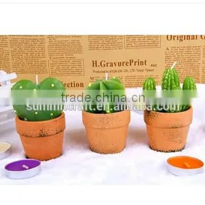 Custom Processing Green Plant Cactus Candle thumbnail-1