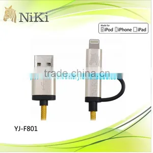 New Products Aluminium Alloy Shell Fabric Braided Fashionable Design Sync USB Charging Cable for IPhone 6/Samsung thumbnail-1