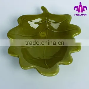 Harvest Design Ceramic Leaf Dish With Green Color thumbnail-2