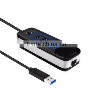 USB 3.0 to 1000 Gigabit Ethernet LAN Wired Network Adapter USB 3.0 to RJ45 With 3 Port USB3.0 Hub thumbnail-2