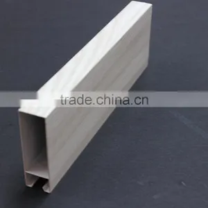 Wood Grain Aluminum Lath Ceiling Metal Suspend Linear Ceiling Square Tube Screen Ceiling Tiles thumbnail-1