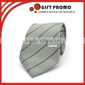 Custom Embroidery Logo Pinstriped Neck Tie thumbnail-1