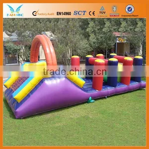 Shake Inflatable Obstacle Course With Slide and Barrier thumbnail-1