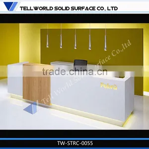 Top Quality 100% Acrylic Solid Surface Hotel Reception Desk/table Modern thumbnail-3