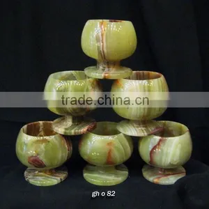 Multi Green Onyx Wine Goblets Set thumbnail-1