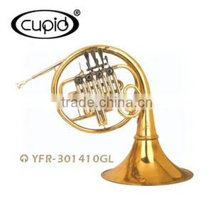 High Quality Yellow Brass Gold Lacquer French Horn thumbnail-1