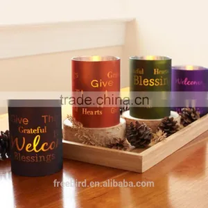 Colorful Shaped Glass Candle Jars and Decorative Candle Holder thumbnail-1