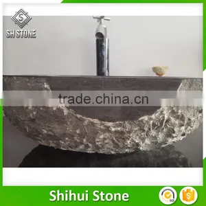 Hand Carved Blue Limestone Vanity Wash Basin for Bathroom thumbnail-1