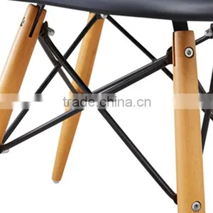 Designer Dining Side Wood Leg Replica ABS Plastic Chair thumbnail-5