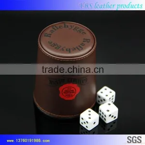 Customized Logo pu Leather Dice Cup With Dices thumbnail-1