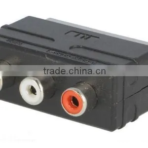 2016 Universal SCART Plug Male to 3 RCA Female A/V Adaptor Converter for TV DVD VCRs Style IN thumbnail-3