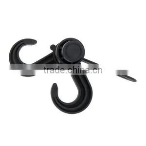 2 in 1 Hook Car Seat Headrest Hanger Holder Bags Organizer Black thumbnail-4