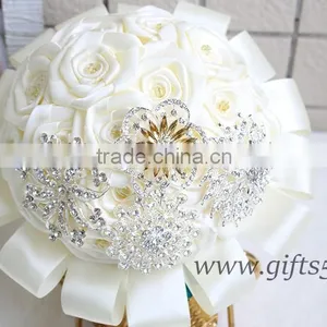 Custom Stunning Immortal Ribbon Rose Wedding Bouquets thumbnail-1