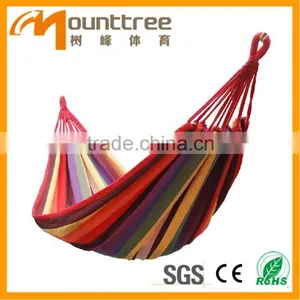 Portable Colorful Stripe Quilted Fabric Canvas Outdoor Camping Travel Hammock thumbnail-1