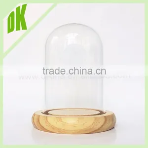 2015 New Wooden Base With Transparent Glass of Flower Vase Terrariums/display Glass Vase Wooden Base thumbnail-2