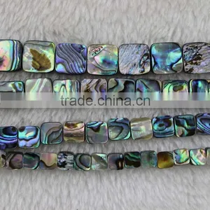 Natural Shell Paua Beads 8mm Square A Grade thumbnail-2