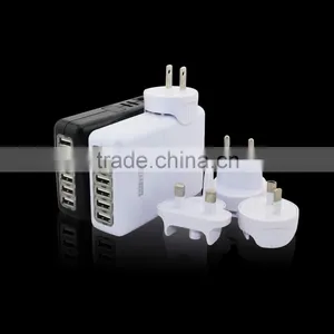 Double 6 USB 4000MA UK EU US AU Universal Multi Plug Adapter thumbnail-2