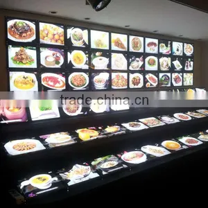 High Quality Advertising Product Acrylic Sign Board Crystal Led Menu Light Box thumbnail-1