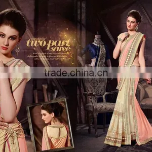 Sea Green Georgette On Net Lehenga Saree thumbnail-2