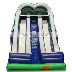 Jumpfun Blue and Green and White Double Drop Fall Inflatable Water Slide thumbnail-2