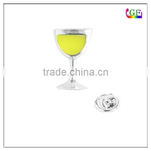 Personalized Yellow Enamel Cup Brooch LAPEL PIN thumbnail-1