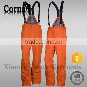 Full Seam-taped Elastic Belt Ski Pant Polyester Mens Orange Waterproof Cargo Pants thumbnail-1