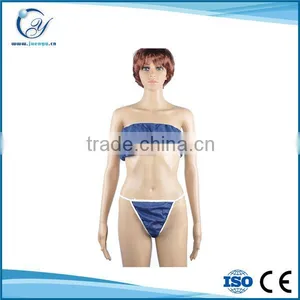 Sexy White Nonwoven Disposable Bikini thumbnail-1