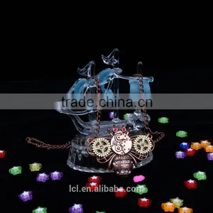 2015 Yiwu Fashion Jewelry Hot Sale Steampunk Bee Gear Pendant With Crystal Statement Necklace Red Copper thumbnail-2