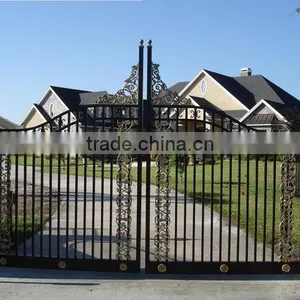 Aluminum/ Wrought Iron/galvanized Powder Coated Steel/Iron/ Decorative Metal Gate Designs thumbnail-3