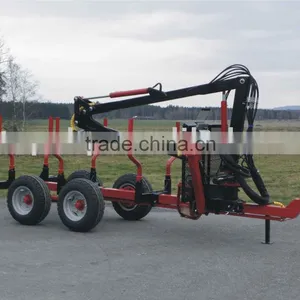 Forest Timber Trailer With Loader for Tractor thumbnail-1